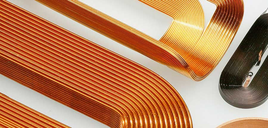 Orthocyclic coils are characterised by a high copper fill factor (often approx. 70%), so that a comparatively high magnetic field is realised in the smallest possible space.